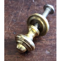 Small Victorian style brass knob with backplate - Bolt Fix